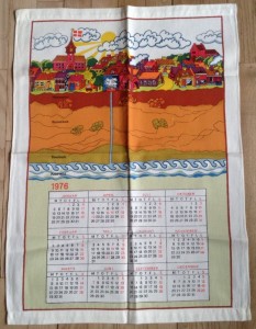 Kkkenkalender tekstil Faxe Kalkbrud 1976