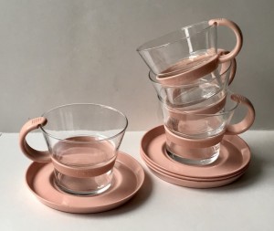 Kaffekopper ildfast glas med plastikholdere