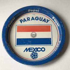 Mini VM Mexico Pepsi reklame metal bakke : 16,5 cm