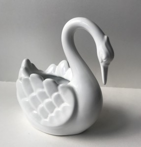 Svane vase hvid H: 15 cm
