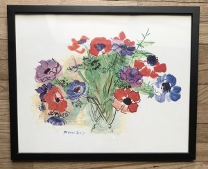 Blomsterbillede reproduktion akvarel Raul Dufy