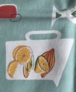 Retro sommerdug  med frugter 84x86 cm