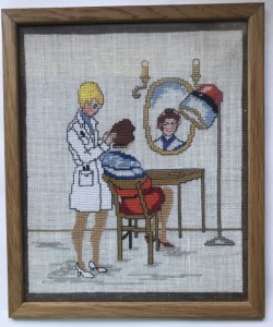 Broderi i ramme Frisrsalon