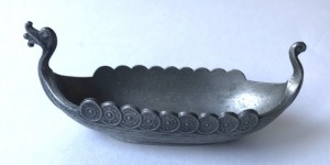 Tin vikingeskib mske saltkar