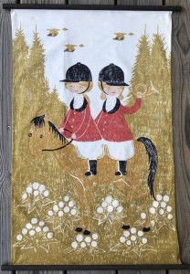 Textiltryk Jangaard Piger p Pony