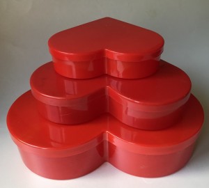 Hjerte plastikbokse dser 3 stk.