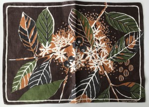 Dkkeservietter med kastaniemotiv design af Thea Tanner