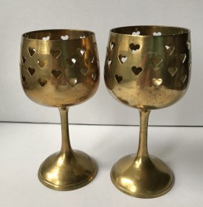 Et par Fyrfad Messingstager p� fod 2 stk.